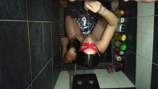 Naughty big titted milf is a filthy piss cum whore