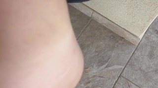 little doggy style on the balcony interrupted by the arrival of the gardener