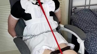 Femboy maid VS unstoppable stroking machine