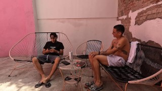 My Paraguayan friend loves to feel huge cocks and my friend and I penetrate her at the same time