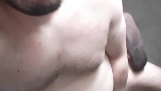Chubby Guy Moans and Cums with totally average sized cock