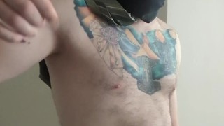 Suit Striptease and Cumshot for a Fan