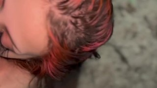 Submissive Slut takes Deepthroat Dick Until Throatpie Out in the Woods