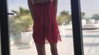 Hot masturbation near outdoors with fingers