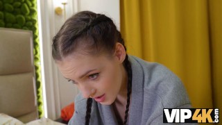 VIP4K. Real pussy is much more pleasant that a toy especially to cum inside