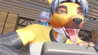 POV Fucking Your Femboy Fox in a Public Gym