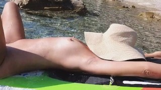 Pussy warming n masturbation before Sex on a Beach