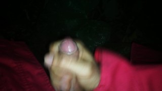 Me pierdo en el bosque y me escuentro una polla guapa y dura, gran corrida en enorme hoja verde