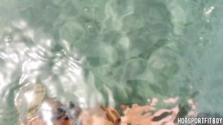 Playing with My Dick in the Sea at a Public Beach