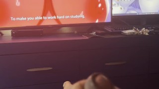 stroking cock to hentai
