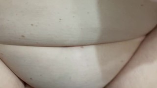 Thick Chubby White Girl With Big Natural Tits Gets A Messy Cumshot On Hairy Pussy