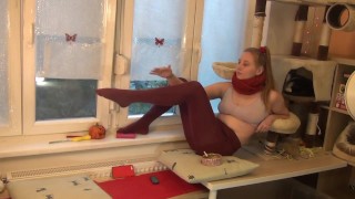 PANTYHOSE FETISH COMPILATION ( stockings, feet, cum on pantyhose, showing foot )