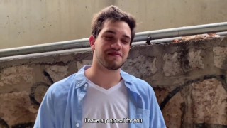 Chubby young man with girlfriend ends up getting his ass broken by stranger
