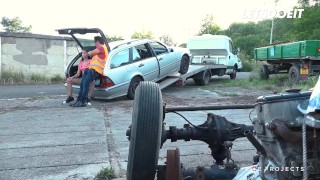 Big Tits Francys Belle Banged Outdoors By Car Mechanic Then Jizzed In Her Mouth - LETSDOEIT