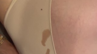 I jerk off looking at her ass and I cum on her panties