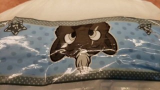 Chubby bear flooding his diaper