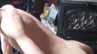 Walking around the house after a hot bath stroking my long cock and talking dirty