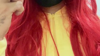 Transvestite enjoying her dildos