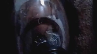 Ebony tries pussy pump for the first time