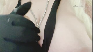 Put on a condom when I jerk you off with gloves! Dirty talking too!