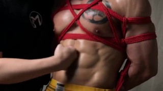 BodyBuilder with Huge Chest Tattoo Milked