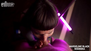 Sucking my boyfriend dry in pink light _ Nigonika Best Porn 2023