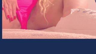 Pussy rubbing under pink panties with cute sneakers and feet teasing!