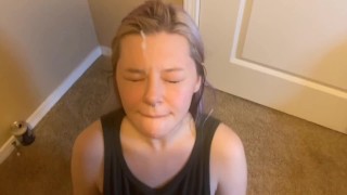 Blind girl takes massive loads!