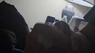 hehe just playing with his cock till he came