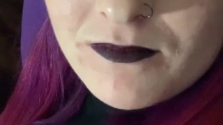 white emo girl alone in bedroom with red panties + bra (1)