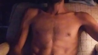 DILF Native Ecstasy Secretly Jacks Off And Milks His Massive Cock While Mother Naps In The Next Room