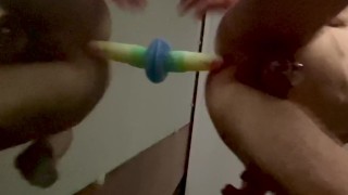 Chastity masturbating while mistress watches from bed!