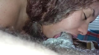 it's delicious to play with your hardcock,licking it really juicy making your creampie explode