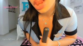 Sexy Police Woman cosplay JOI Jerk Off Instructions titsfuck and ahegao