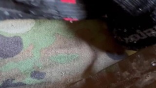 Soldier Relaxing on a friday - of course it will involve jerking off my throbbing cock in my uniform