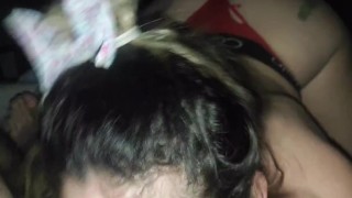 Loved sucking balls and cum un mouth