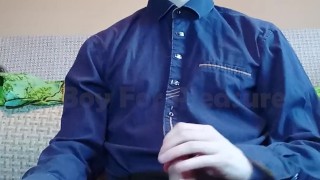 Teen boy cumshot on clothes