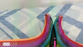 Fetiche de Pies con Medias Sexy de Colores