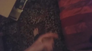 Horny white boy strokes his juicy cock till he wants to cum on his own face