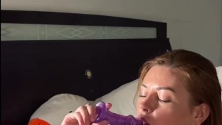 Skinny Milf Sucking Dildo - Dirty Talk