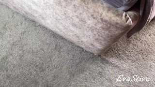 jerking to my stepmom on the morning after a stormy party and cum on her sole