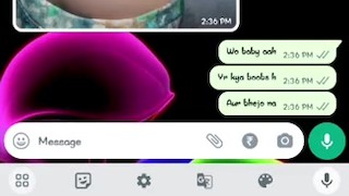 WhatsApp chatting with horney girlfriend ..wanks my dick in bathroom