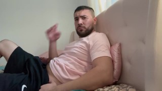 Stroking my fat dick cumming so hard