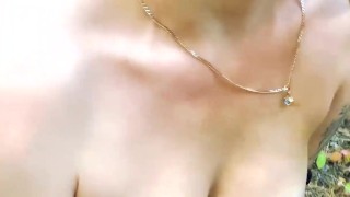 My public naked walk in the park - I love flashing my tits and getting caught in public