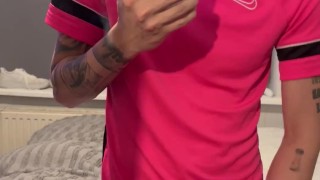 Playing with my big dick and cumming all over my mirror