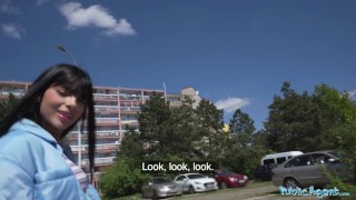 Public Agent cute looking Colombian babe is fucked outdoors in public