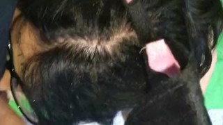 Bunny step mom showing her blowjob skills