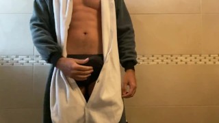 Hot Italian Man Jerking off Phimosis Dick in lemurian costume cosplay