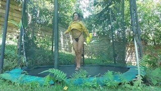 ANTONELLA, PETITE AND SEXY HOTWIFE FUCKS HIS FRIEND IN THE BACKYARD OF HER HOUSE