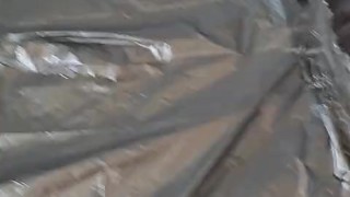 Shooting my huge load onto a bin bag 😁